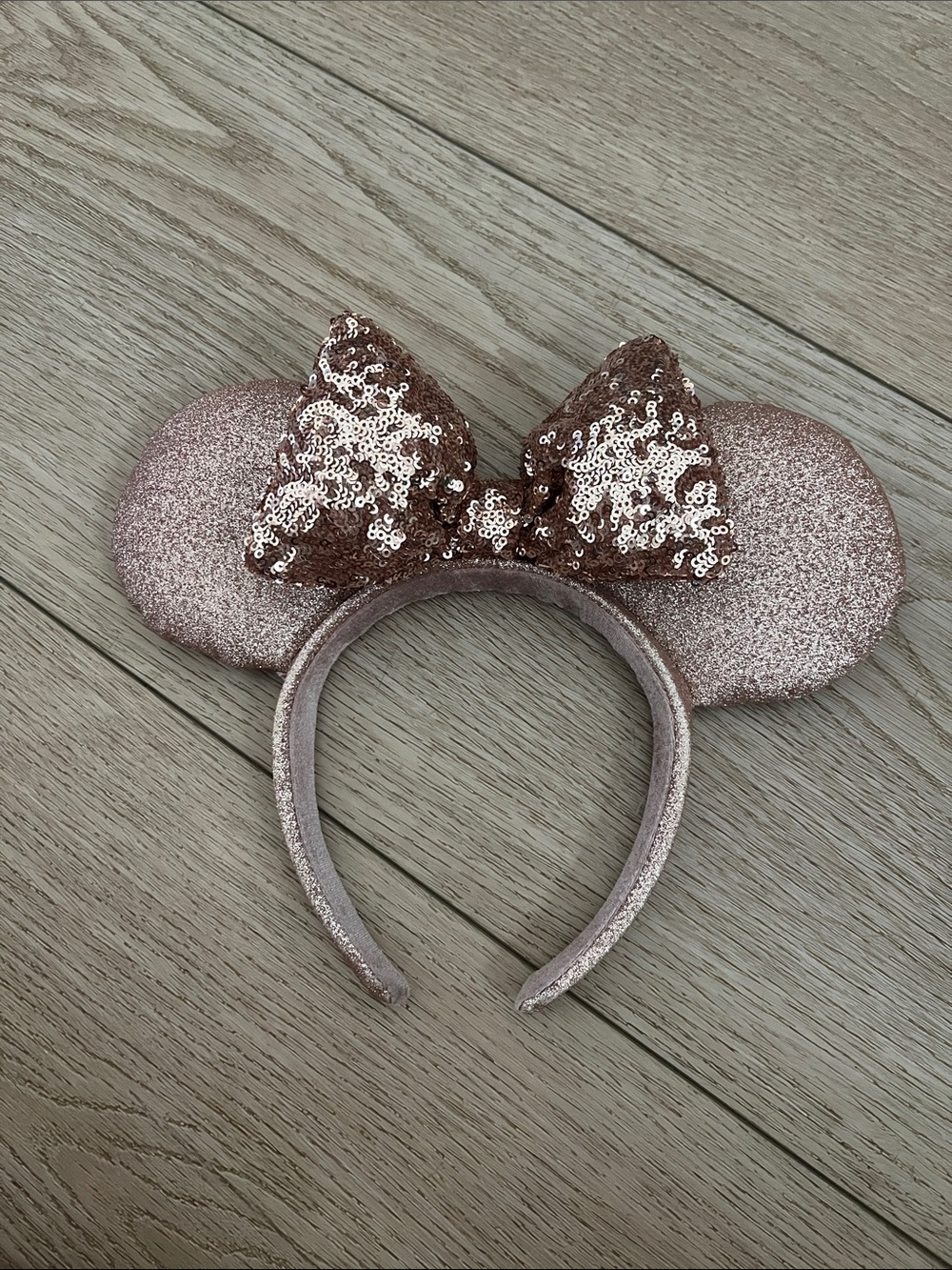 Disney Rose Gold Glitter Minnie Ear Headband
